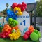 140pcs Summer Tropical Balloon Garland Arch Kits with Beach Balls